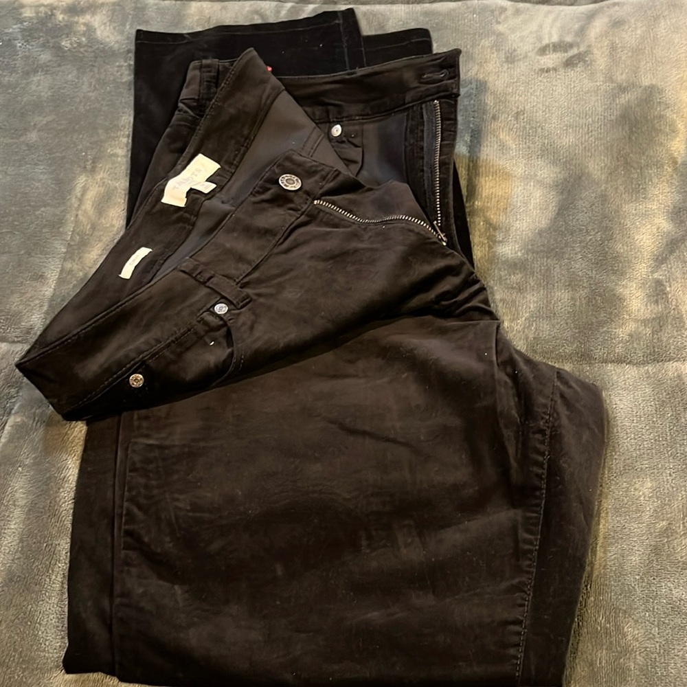 Black velveteen corduroy pants